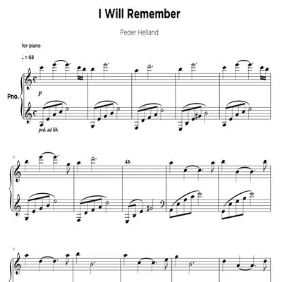 I Will Remember - Sheet Music
