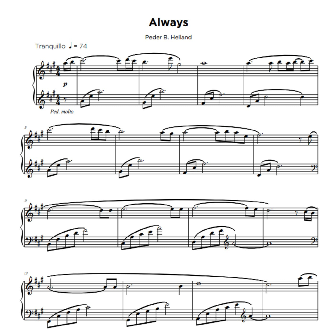 Peder B. Helland - Sheet Music For Solo Piano (PDF) – Soothing Relaxation